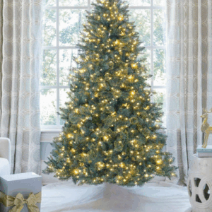 6′ Tribeca Spruce Blue Artificial Christmas Tree with 450 Warm White LED Lights
